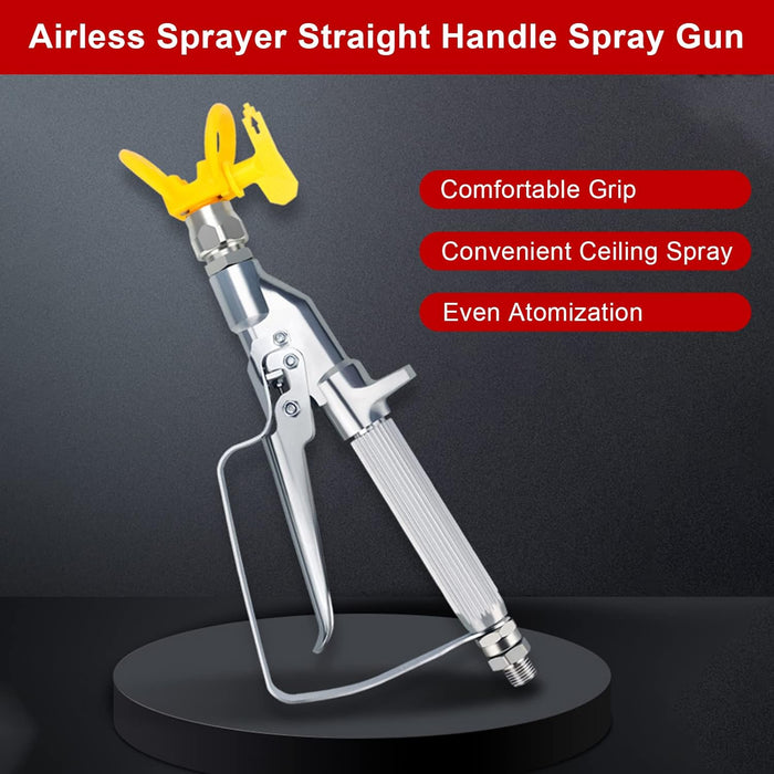 Airless Paint Spray Gun Sprayer High Pressure 3600 PSI 517 TIP Swivel Joint Straight Handle