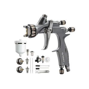 Tilswall Pinto GT HVLP Spray Gun Kit with 32cm Fan, Stainless Steel Flow Channel & 3 Nozzles
