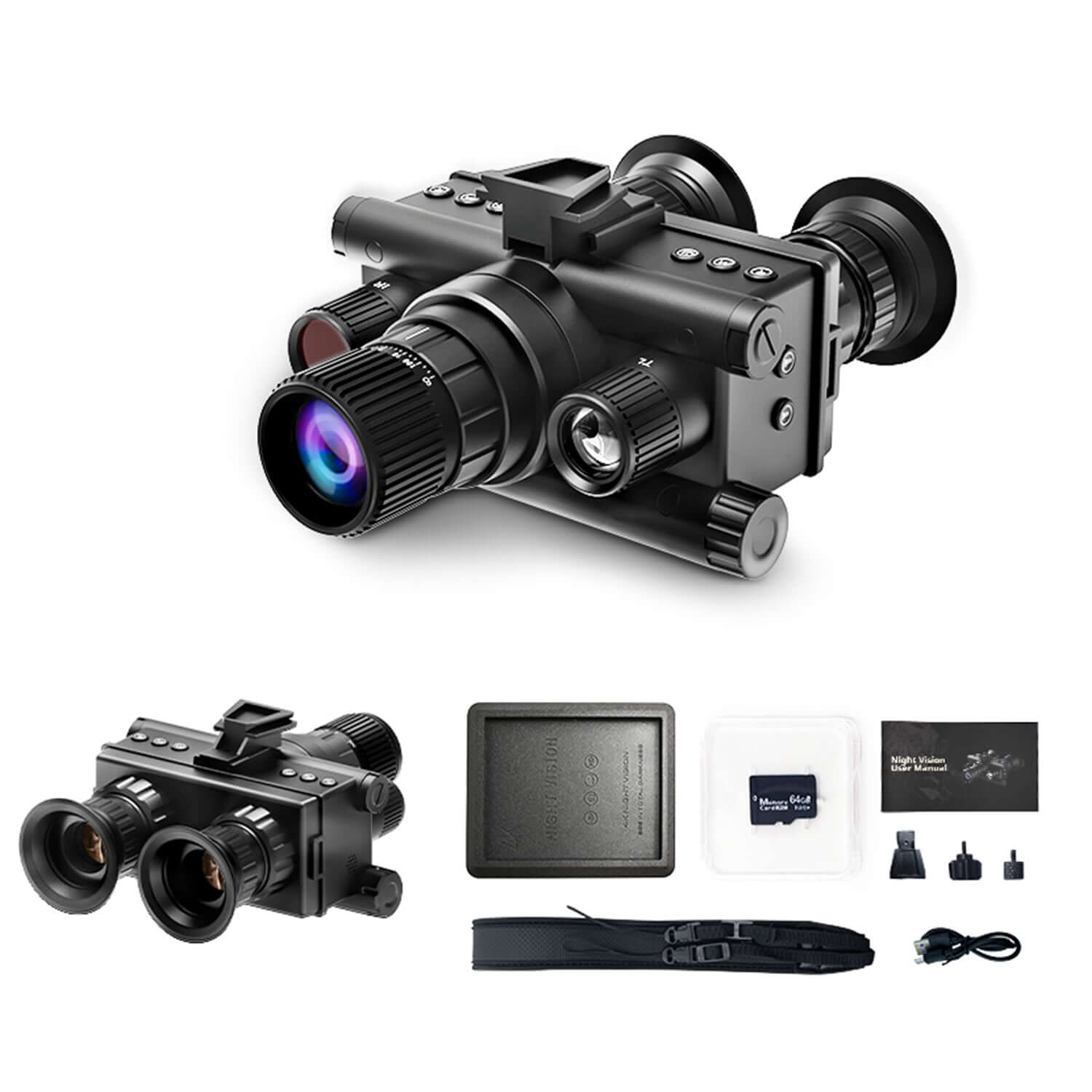 4K Head Mounted Thermal Night Vision Goggles , Digital Infrared Night Vision Binoculars with Helmet Bracket