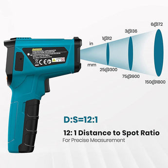 12:1 distance to spot ratio for precise measurement