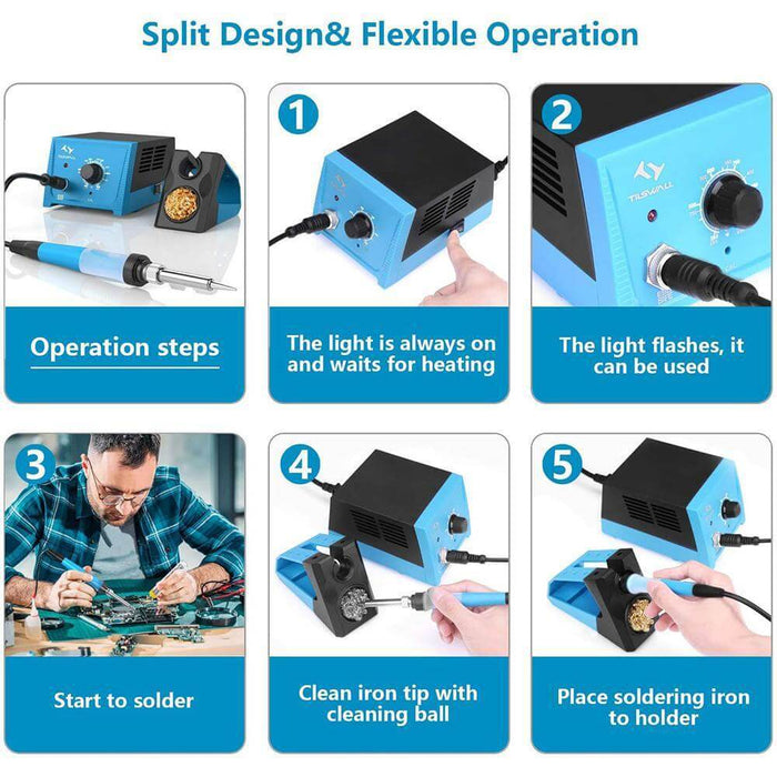Steps for using the soldering iron station