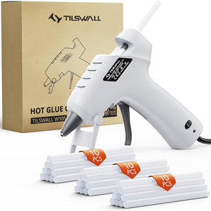 Tilswall 20W Hot Glue Gun and 30pcs Sticks with 2mm anti-drip nozzle