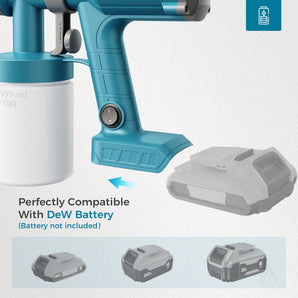 Tilswall Cordless Paint Sprayer, Ultra-Light Electric Spray Gun Compatible for Dewalt 20V Battery(Not Included)