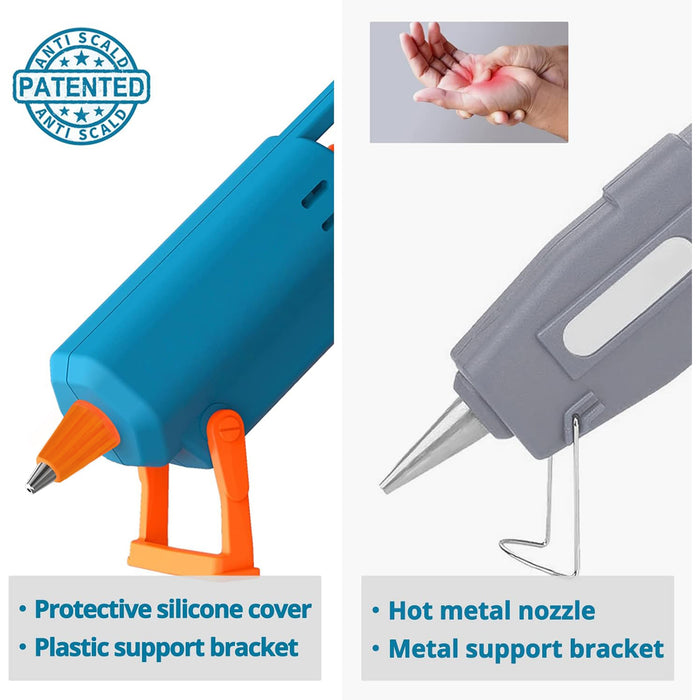 Tilswall Hot Glue Gun, 50W Mini Melt Gun with 75pcs 130mm Glue Sticks for Crafting