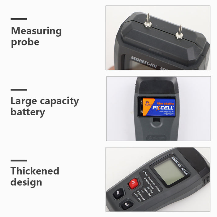 Pin-Type Damp Meter Detector with 4 Modes