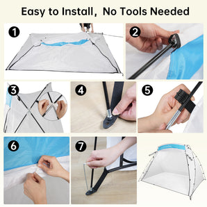 Tilswall Paint Booth, 8.86 x5.91 x5.58 ft Larger Portable Paint Booth Tent with Built-in Floor