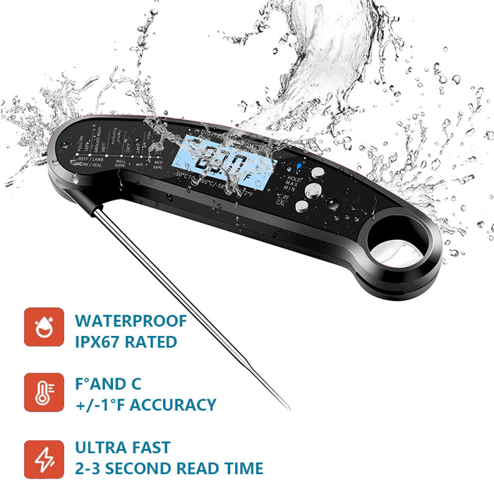 Instant Read Meat Thermometer for Grilling and Cooking