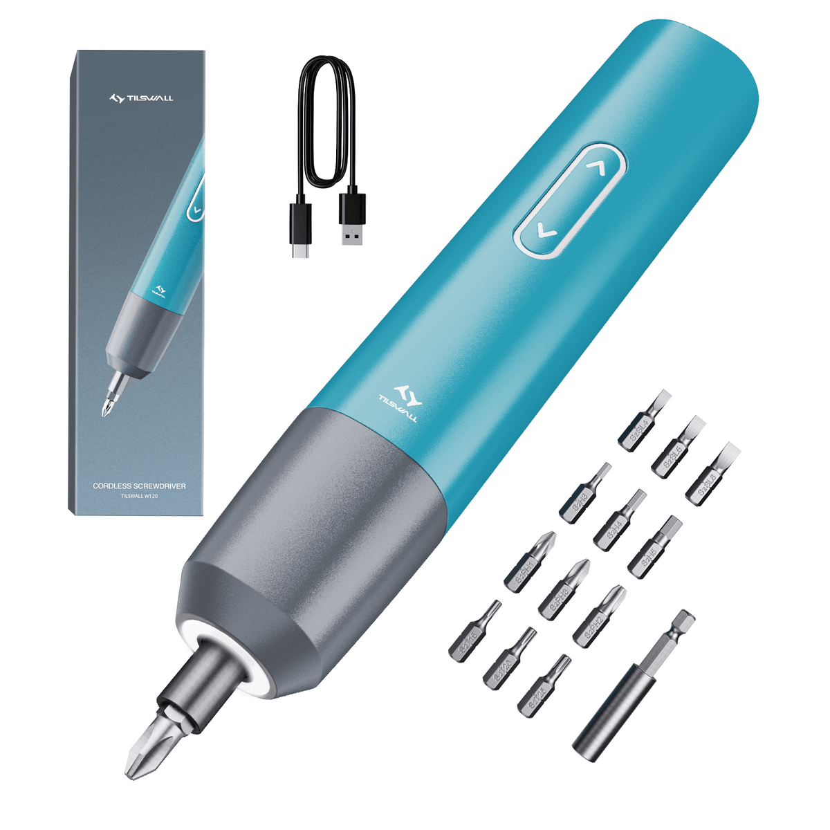 4V Cordless Electric Screwdriver Kit Tilswall