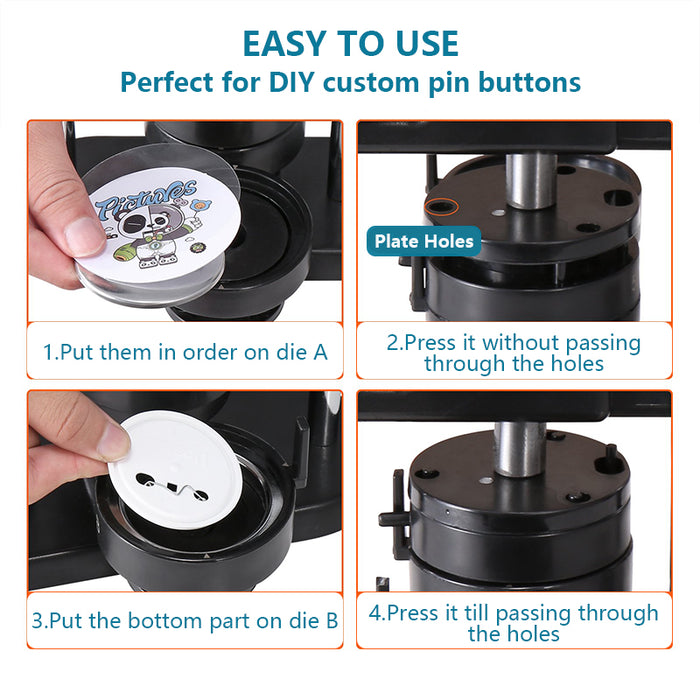 Tilswall Button Maker, with 100pcs Button Parts and  Panda Magic Book