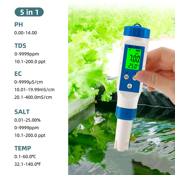 Tilswall Digital Water Tester 5-in-1 PH Meter & TDS Meter