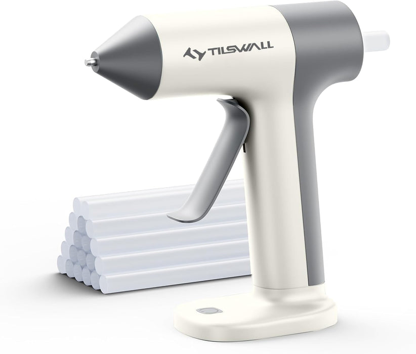 Tilswall Cordless Glue Gun, 4V Fast Preheating Hot Glue Gun