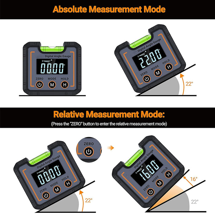 Digital Electronic Level and Angle Gauge with Bubble Level