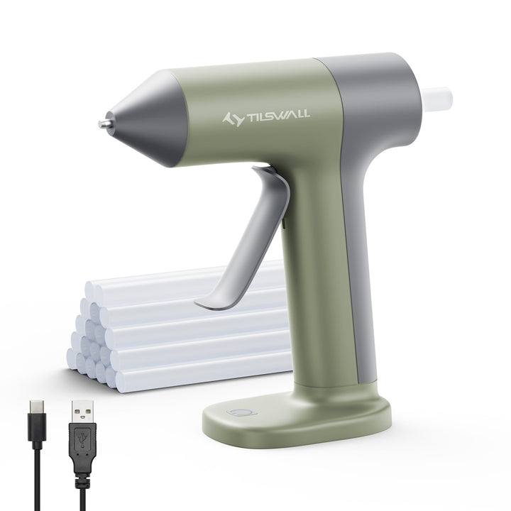 Tilswall 4V Glue Gun, Hot Glue Gun Cordless with Rapid 30s Preheat