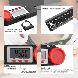 Tilswall Digital Angle Finder Protractor with Horizontal and Vertical Bubble