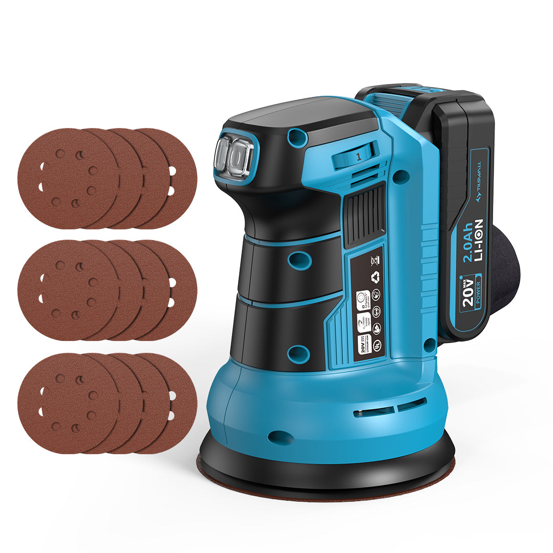 Cord Less Sander Tilswall 20V Cordless Detail Sander with 11,000 RPM Variable Speed