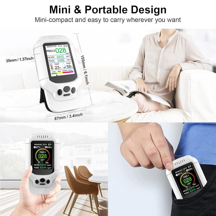 Tilswall Air Quality Monitor, Detect PM2.5/PM10/PM1.0 Micron Dust
