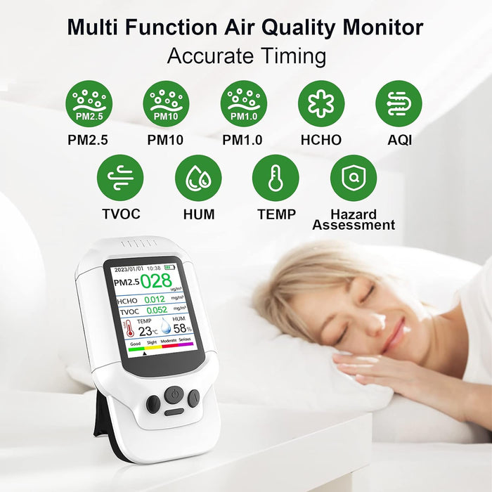 Tilswall Air Quality Monitor, Detect PM2.5/PM10/PM1.0 Micron Dust