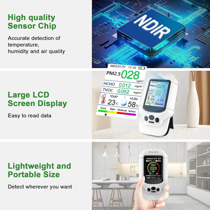 Air Quality Monitor, Detect PM2.5/PM10/PM1.0 Micron Dust