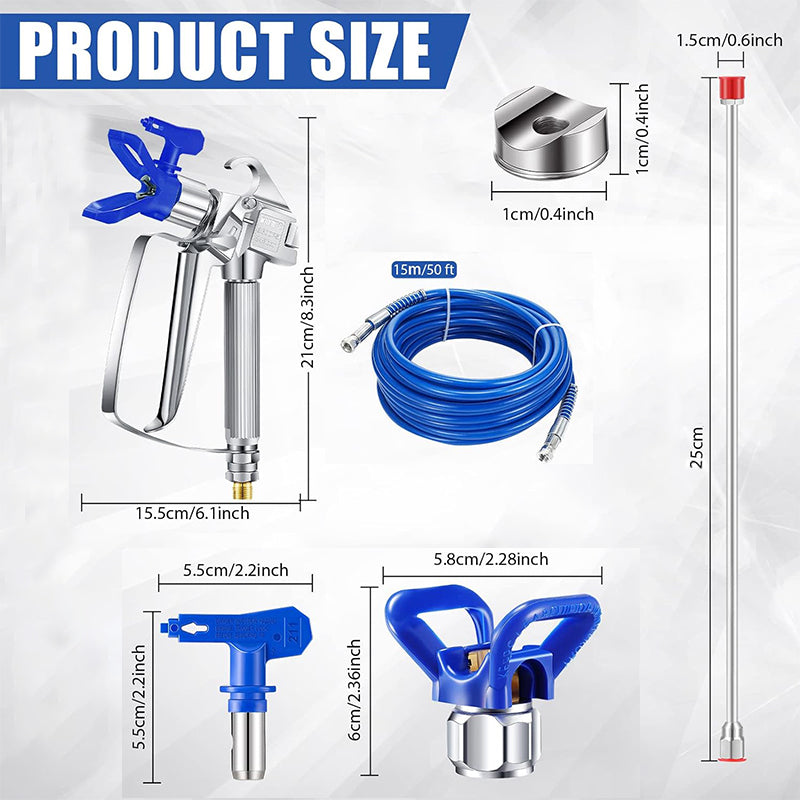 Aazon.co : Gyfent 8Pcs Airless Paint Sprayer Gun Kit, 3600PSI Airless Spray Gun With 7.87