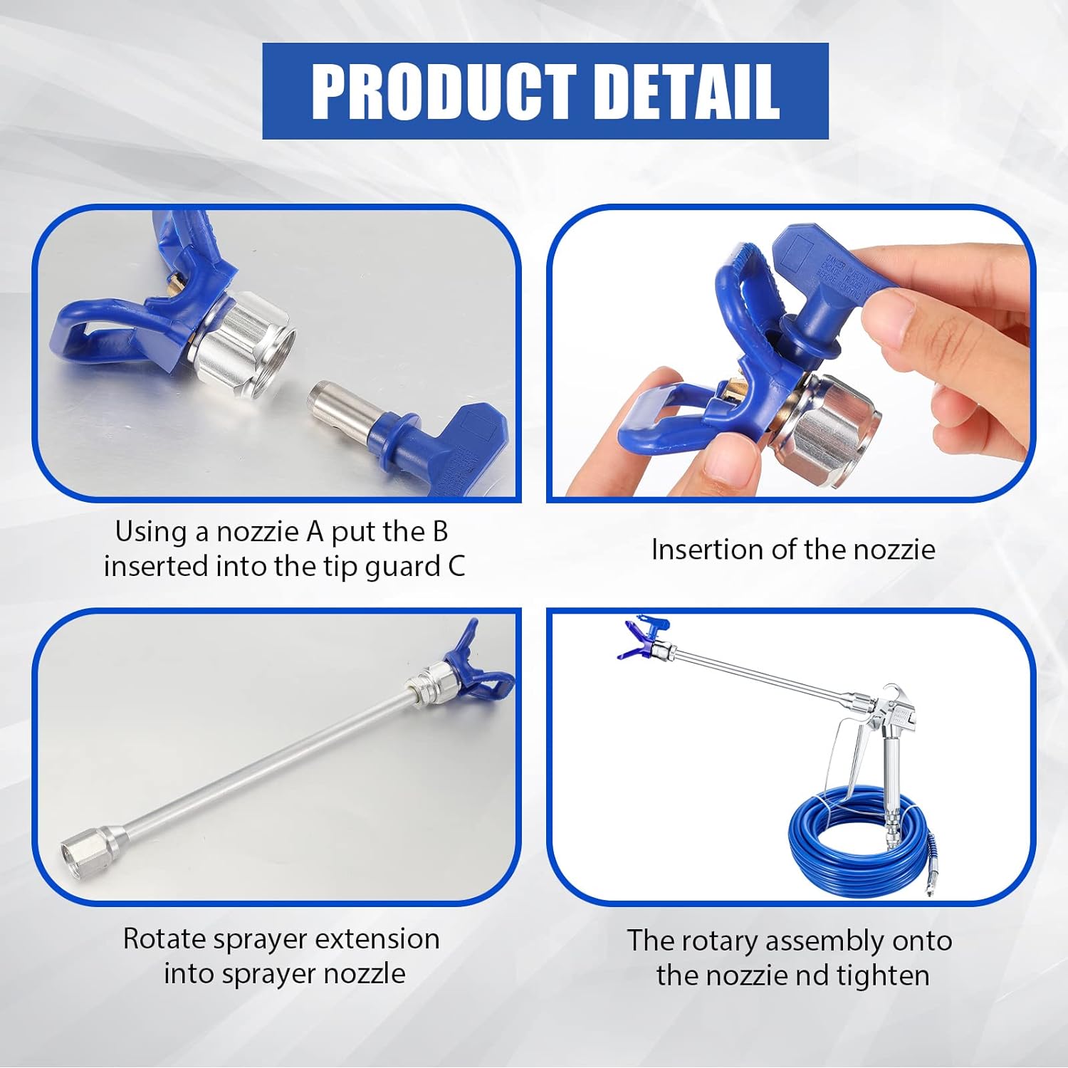 Spray Kit Tilswall Airless Sprayer Gun Hose Kit 50ft 3600psi High Pressure Fiber