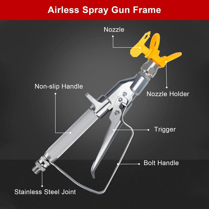Tilswall Airless Paint Spray Gun 517 TIP Swivel Joint Straight Handle
