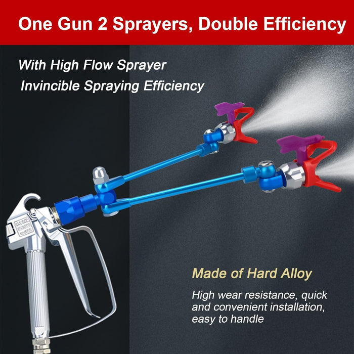 Tilswall Sprayer Extension Pole Double Head 517 Nozzle Tip Painting for Sprayer