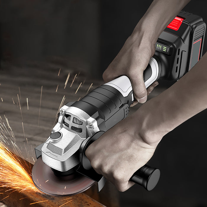 21V Cordless Angle Grinder with Adjustable Auxiliary Handle