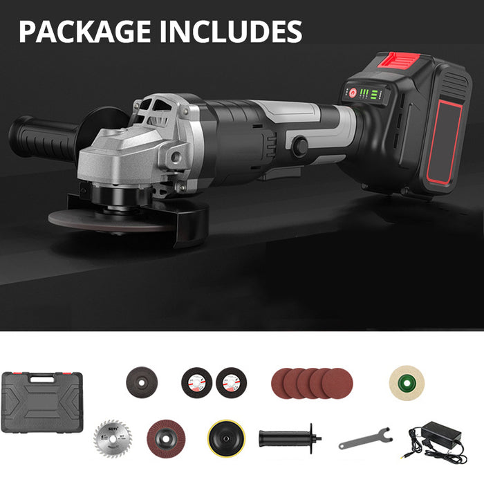 21V Cordless Angle Grinder with Adjustable Auxiliary Handle