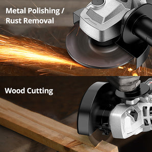 Tilswall Brushless Angle Grinder 21V , 9000RPM Power Angle Grinder with Cutting & Grinding Wheels