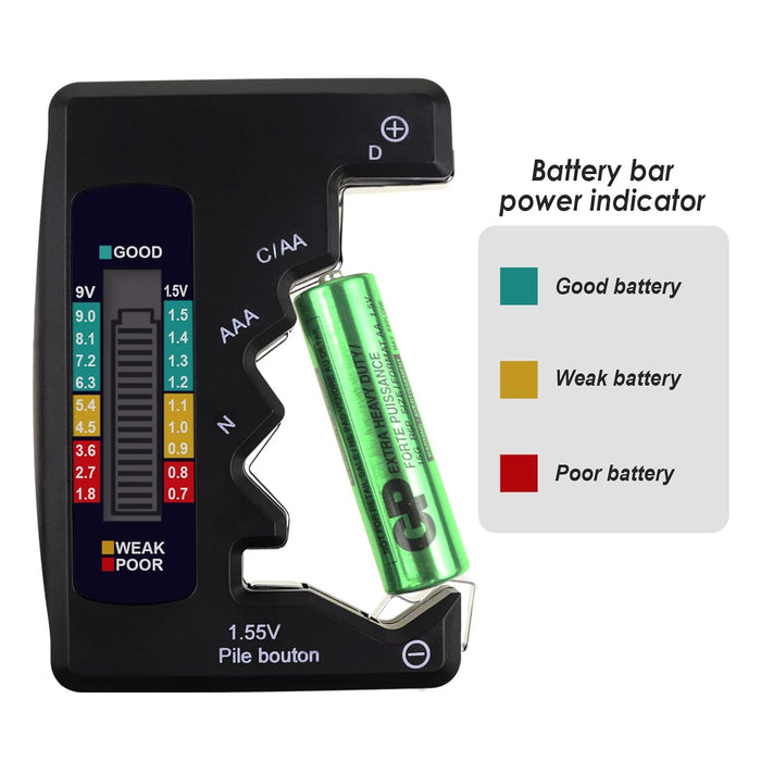 Battery Tester Universal Battery Checker with LCD Display Digital
