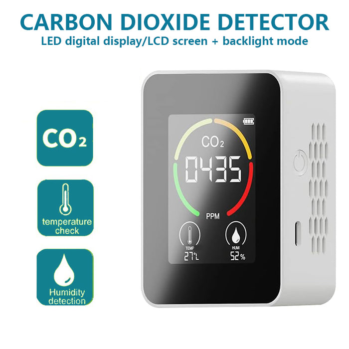 3-in-1 Air Quality Monitor Indoor, Portable CO2 Monitor