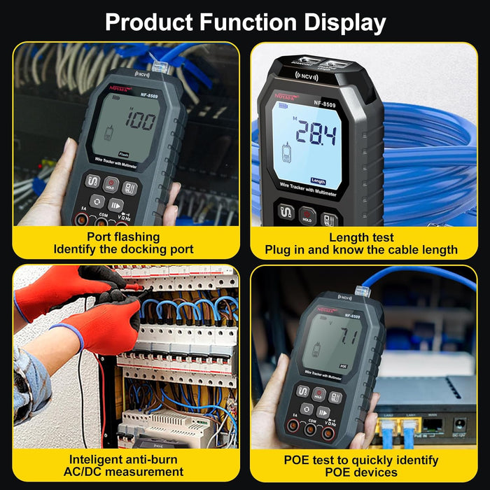 Network Cable Tester with Multimeter Tester