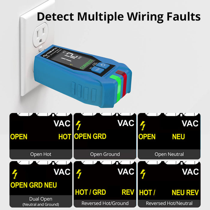 Tilswall Voltage Tester with Color LCD Display (Dual Purpose) for GFCI/AC Outlets