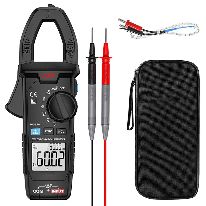 Tilswall Digital Clamp Meter, Multimeter 6000Counts Volt Meter