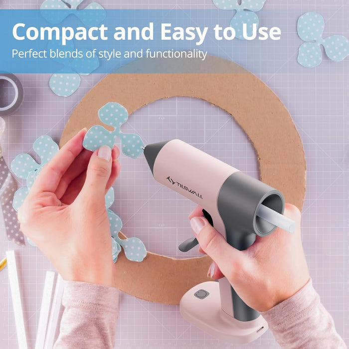 Tilswall Cordless Glue Gun, 4V Fast Preheating Hot Glue Gun