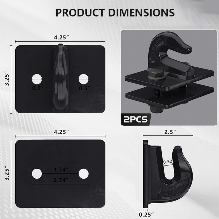 2 Pack 3/8" Tractor Bucket Grab Hook