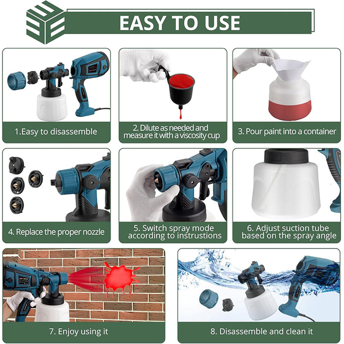 Tilswall 700W HVLP Paint Sprayers for Home, Furniture, Fence, Walls