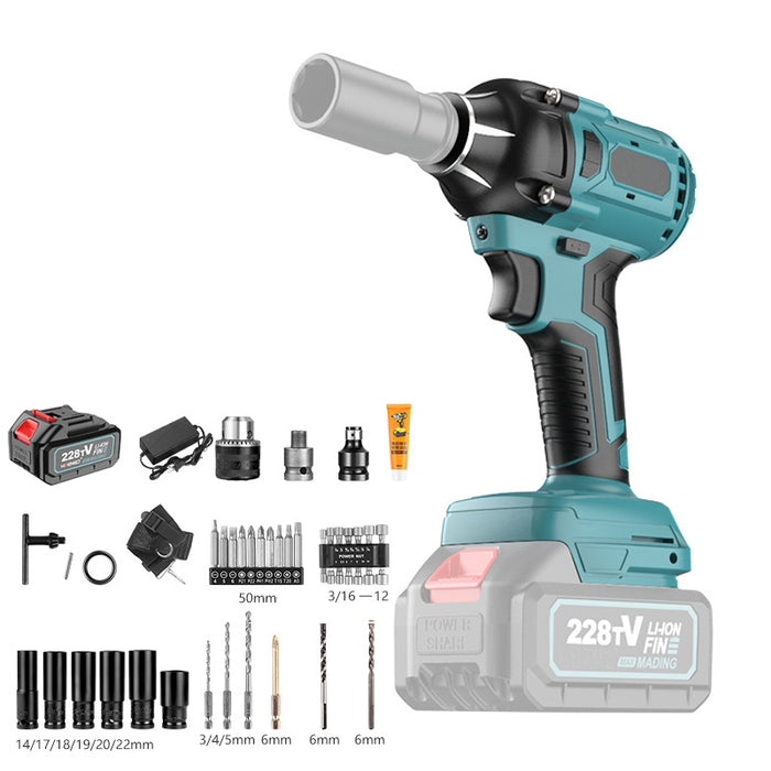 Tilswall Impact Wrench, Cordless 2-Tool Electric Impact Combo Kit