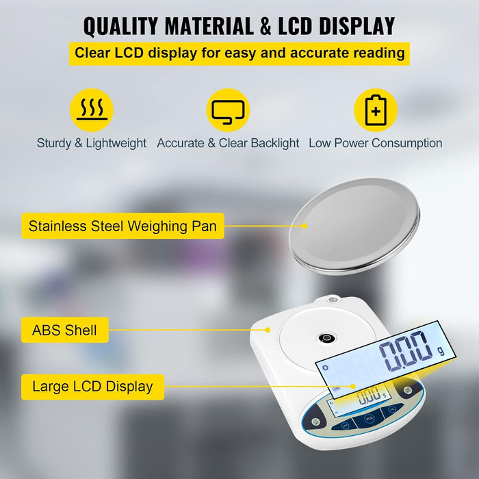 Lab Scale Analytical Balance, 3000g x 0.01g Accuracy High Precision