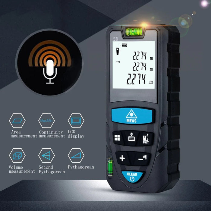 Digital Laser Distance Meter with 2 Bubble Levels