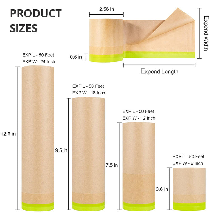 Tilswall Masking Paper, 3 Pack 50 Feet Tape and Drape Painters Paper