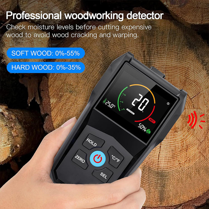 Pinless Moisture Meter, Wood Moisturer Meter for Non-Destructive