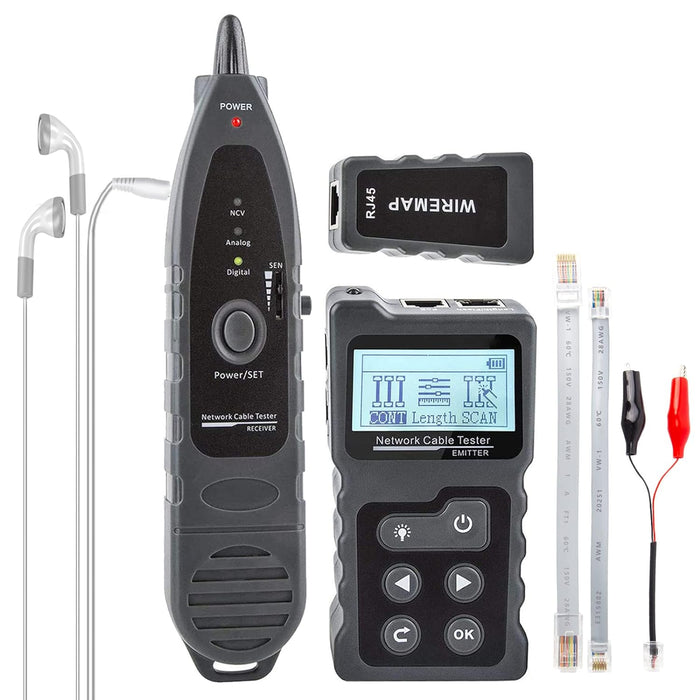 Advanced Network Cable Tester With PoE& NCV & Lamp For CAT5e/CAT6/CAT6a