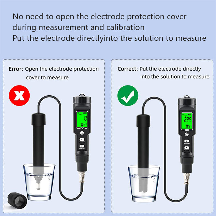 Dissolved Oxygen Meter with ATC, 0-40.00 mg/L Measurement Range