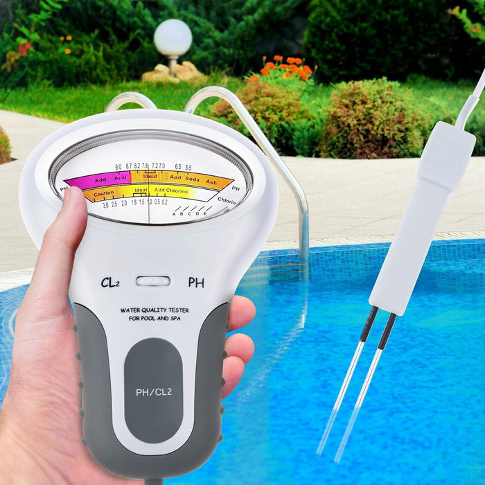 Tilswall Swimming Pool Tester, 2-in-1 Chlorine & PH Meter