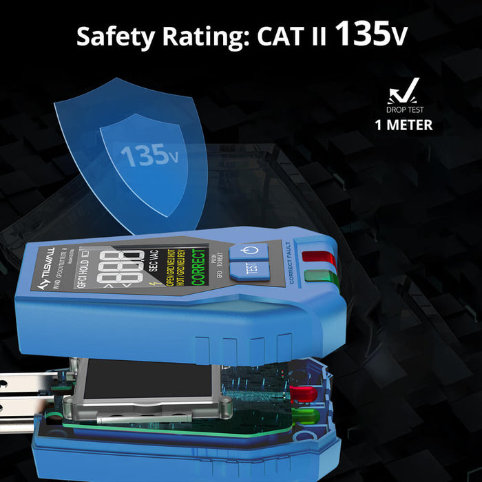 Tilswall Voltage Tester with Color LCD Display (Dual Purpose) for GFCI/AC Outlets