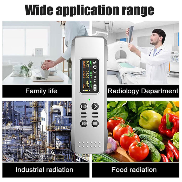 Nuclear Radiation Detector, Professional Dosimeter Digital Radioactive Tester with Sound Light Alarm