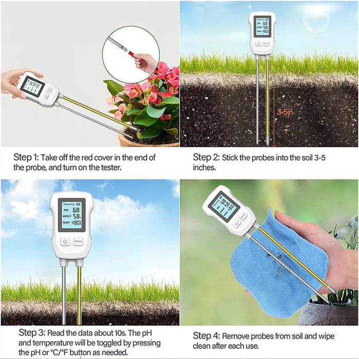 3-in-1 Soil Meter Digital Plant Temperature/Soil/PH Meter