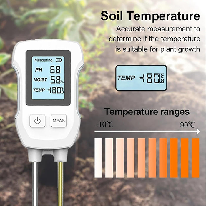 Tilswall 3-in-1 Soil Meter Digital Plant Temperature/Soil/PH Meter