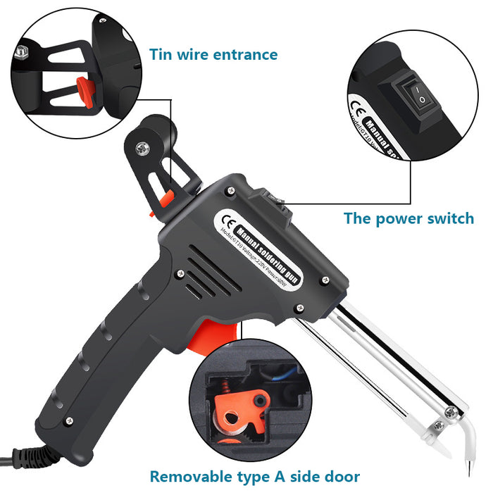 60W 5-in-1 Automatic Feed Hand-held Soldering Gun Kit